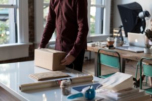 Man using a packing box